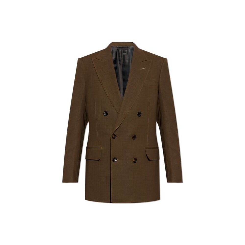 Wool blazer with double vent